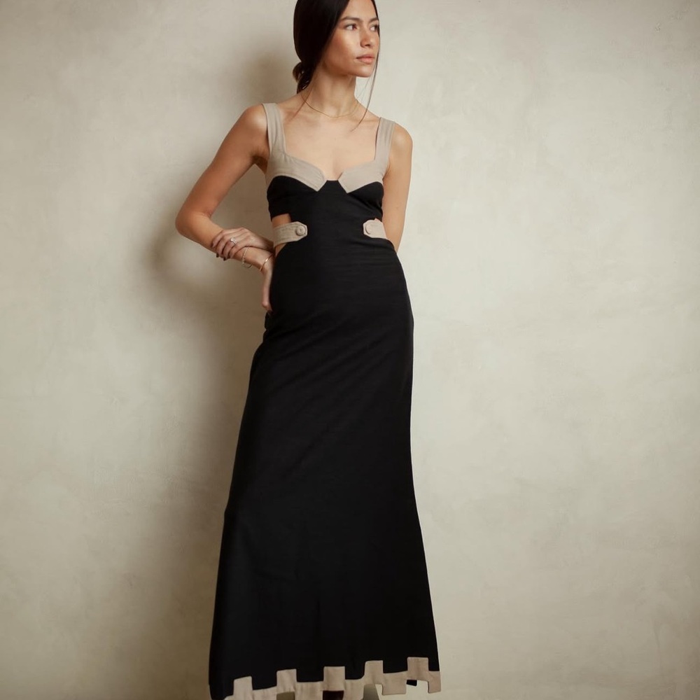 Project Adamo Jackie Black and Beige Cutout Dress Sz. XS